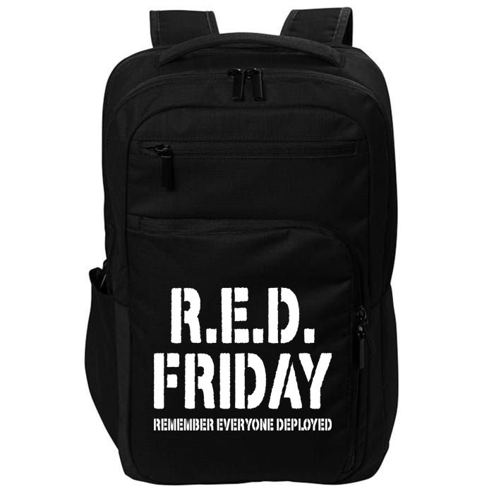 RED Friday Remember Everyone Deployed Impact Tech Backpack