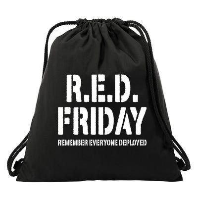 RED Friday Remember Everyone Deployed Drawstring Bag