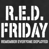 RED Friday Remember Everyone Deployed Crop Fleece Hoodie
