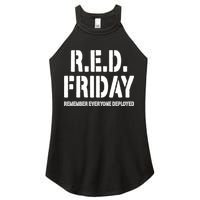 RED Friday Remember Everyone Deployed Women's Perfect Tri Rocker Tank