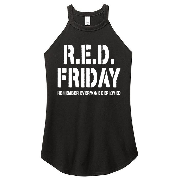 RED Friday Remember Everyone Deployed Women's Perfect Tri Rocker Tank
