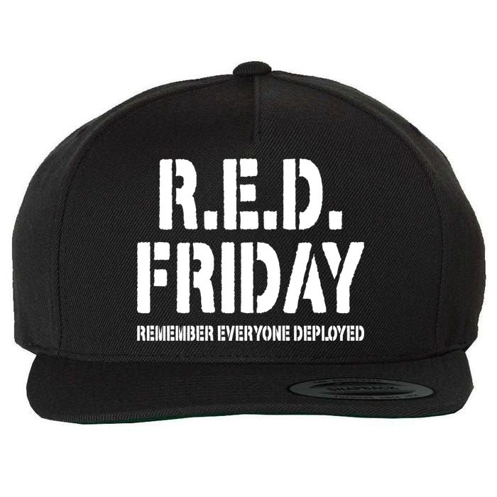 RED Friday Remember Everyone Deployed Wool Snapback Cap