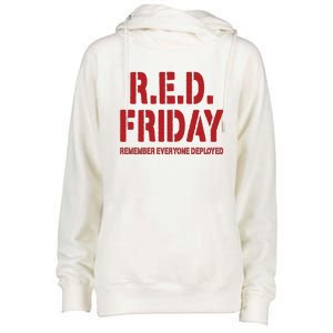 RED Friday Remember Everyone Deployed Womens Funnel Neck Pullover Hood