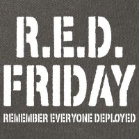 RED Friday Remember Everyone Deployed Cotton Canvas Backpack