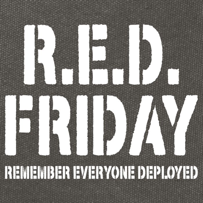 RED Friday Remember Everyone Deployed Cotton Canvas Backpack