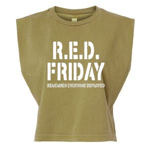 RED Friday Remember Everyone Deployed Garment-Dyed Women's Muscle Tee