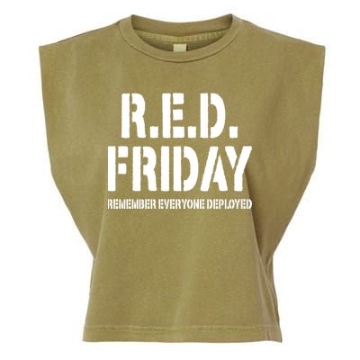 RED Friday Remember Everyone Deployed Garment-Dyed Women's Muscle Tee
