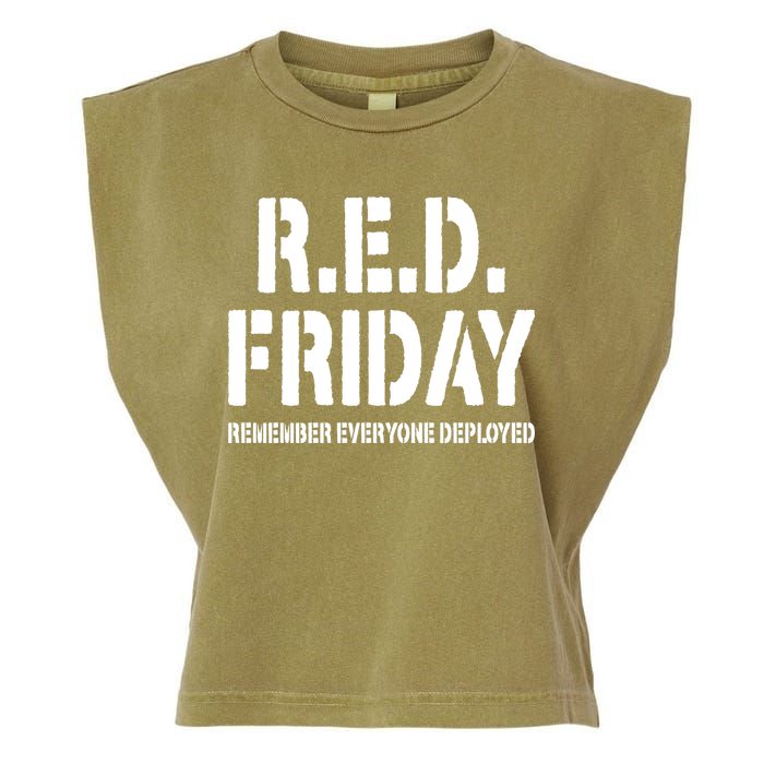 RED Friday Remember Everyone Deployed Garment-Dyed Women's Muscle Tee