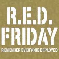 RED Friday Remember Everyone Deployed Garment-Dyed Women's Muscle Tee