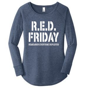 RED Friday Remember Everyone Deployed Women's Perfect Tri Tunic Long Sleeve Shirt