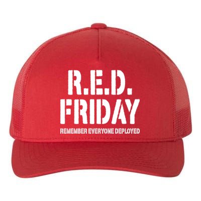 RED Friday Remember Everyone Deployed Yupoong Adult 5-Panel Trucker Hat