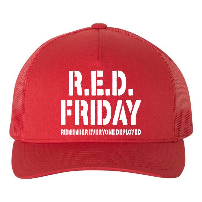 RED Friday Remember Everyone Deployed Yupoong Adult 5-Panel Trucker Hat
