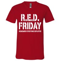 RED Friday Remember Everyone Deployed V-Neck T-Shirt
