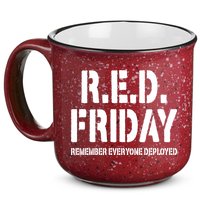 RED Friday Remember Everyone Deployed 15oz Campfire Ceramic Mug