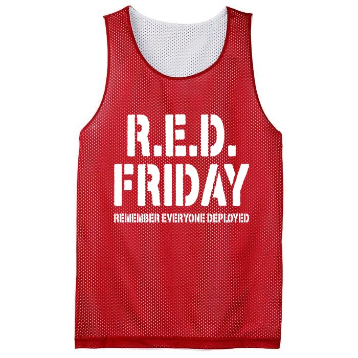 RED Friday Remember Everyone Deployed Mesh Reversible Basketball Jersey Tank