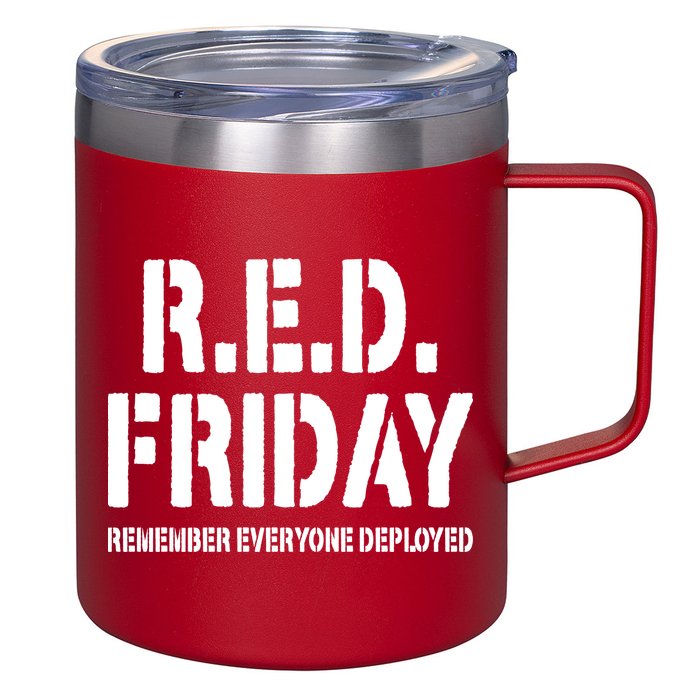 RED Friday Remember Everyone Deployed 12oz Stainless Steel Coffee Mug