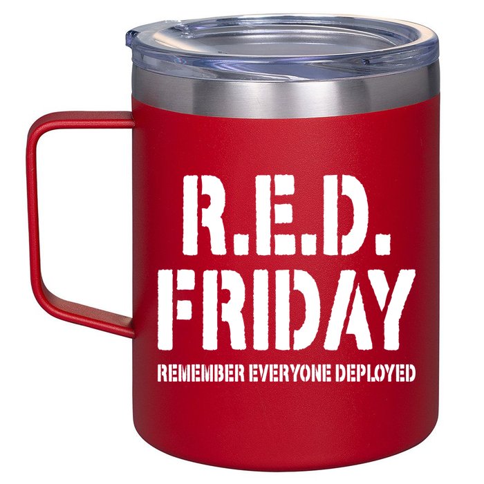RED Friday Remember Everyone Deployed 12oz Stainless Steel Coffee Mug