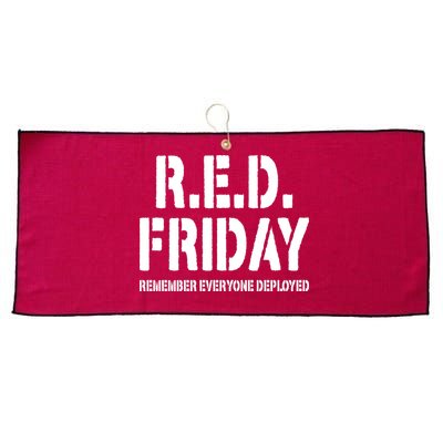 RED Friday Remember Everyone Deployed Large Microfiber Waffle Golf Towel