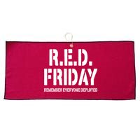 RED Friday Remember Everyone Deployed Large Microfiber Waffle Golf Towel