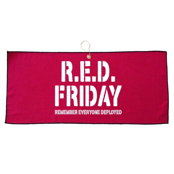 RED Friday Remember Everyone Deployed Large Microfiber Waffle Golf Towel