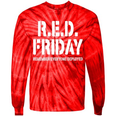RED Friday Remember Everyone Deployed Tie-Dye Long Sleeve Shirt