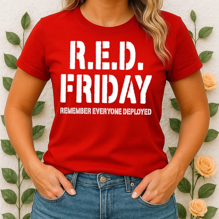 RED Friday Remember Everyone Deployed Womens T-Shirt