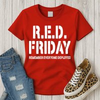 RED Friday Remember Everyone Deployed Womens T-Shirt