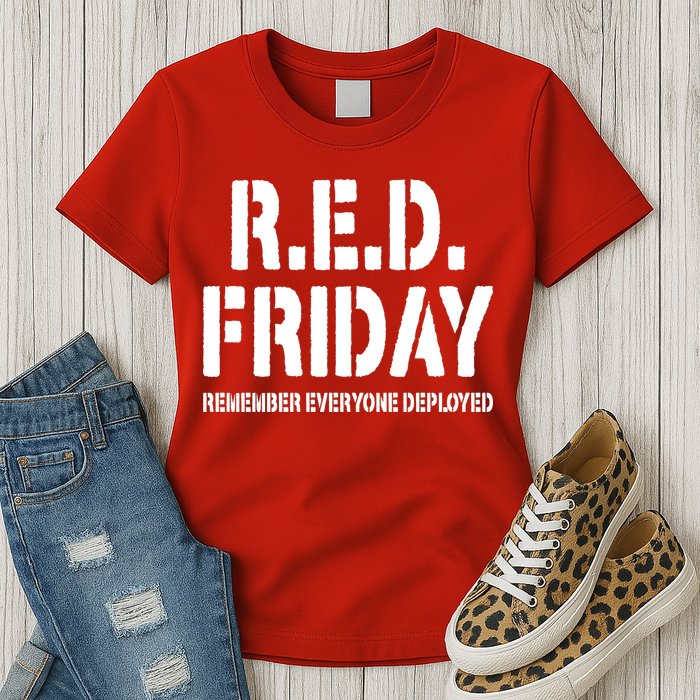 RED Friday Remember Everyone Deployed Womens T-Shirt
