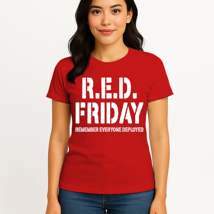 RED Friday Remember Everyone Deployed Womens T-Shirt