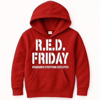 RED Friday Remember Everyone Deployed Kids Hoodie