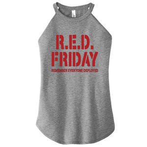 RED Friday Remember Everyone Deployed Women's Perfect Tri Rocker Tank