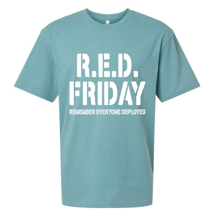 RED Friday Remember Everyone Deployed Sueded Cloud Jersey T-Shirt