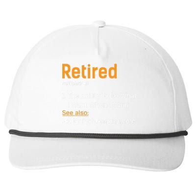 Retired Funny Retirement Gift Snapback Five-Panel Rope Hat