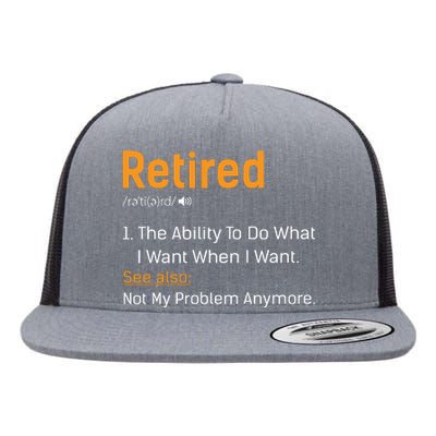 Retired Funny Retirement Gift Flat Bill Trucker Hat