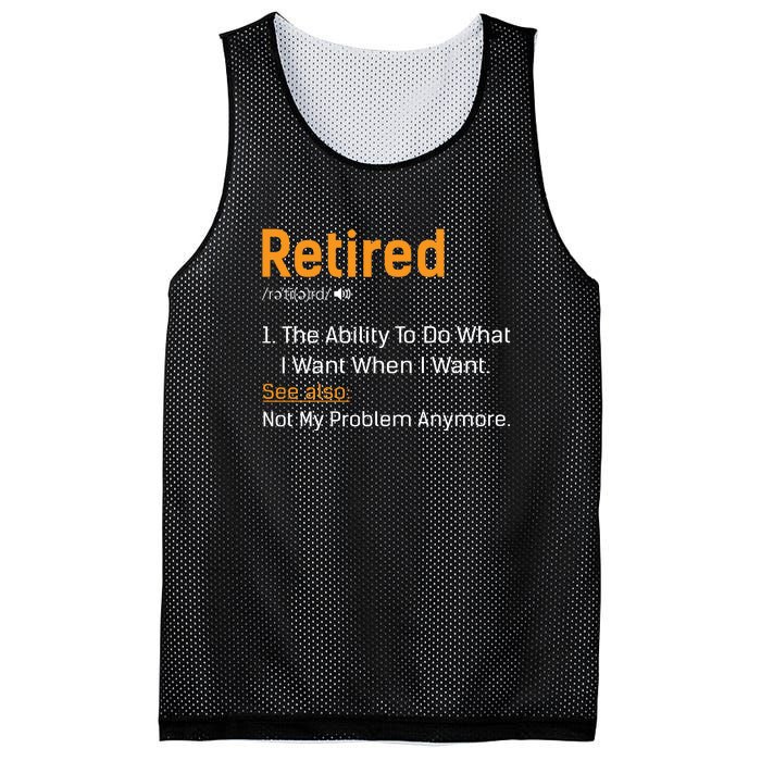 Retired Funny Retirement Gift Mesh Reversible Basketball Jersey Tank