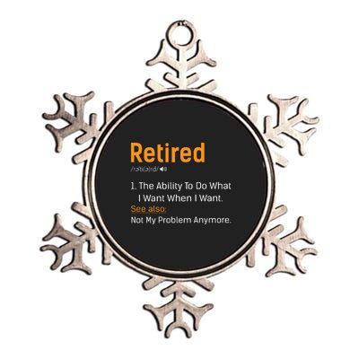 Retired Funny Retirement Gift Metallic Star Ornament