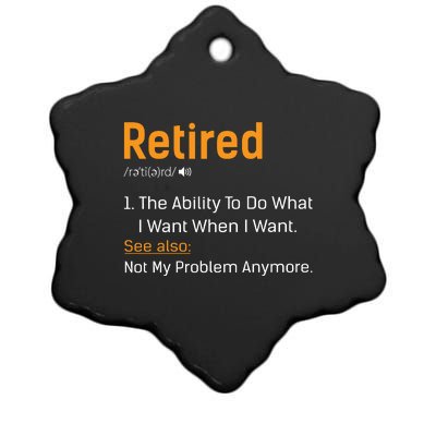 Retired Funny Retirement Gift Ceramic Star Ornament