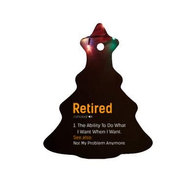 Retired Funny Retirement Gift Ceramic Tree Ornament