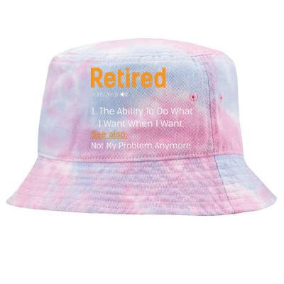 Retired Funny Retirement Gift Tie-Dyed Bucket Hat