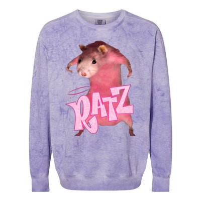 Ratz Funny Rat Funny Mouse Ratz Pink Ratz Mouse Meme Colorblast Crewneck Sweatshirt