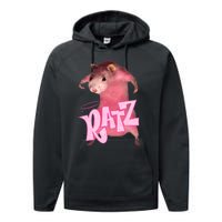 Ratz Funny Rat Funny Mouse Ratz Pink Ratz Mouse Meme Performance Fleece Hoodie