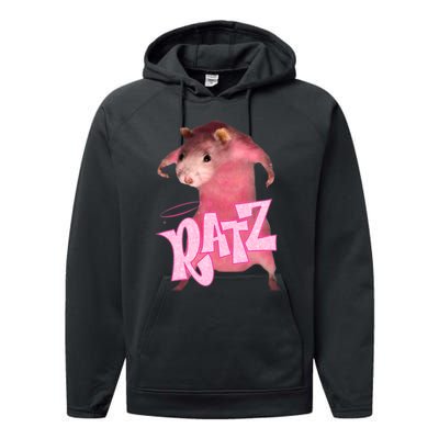 Ratz Funny Rat Funny Mouse Ratz Pink Ratz Mouse Meme Performance Fleece Hoodie