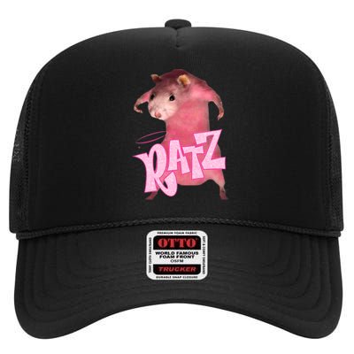 Ratz Funny Rat Funny Mouse Ratz Pink Ratz Mouse Meme High Crown Mesh Back Trucker Hat