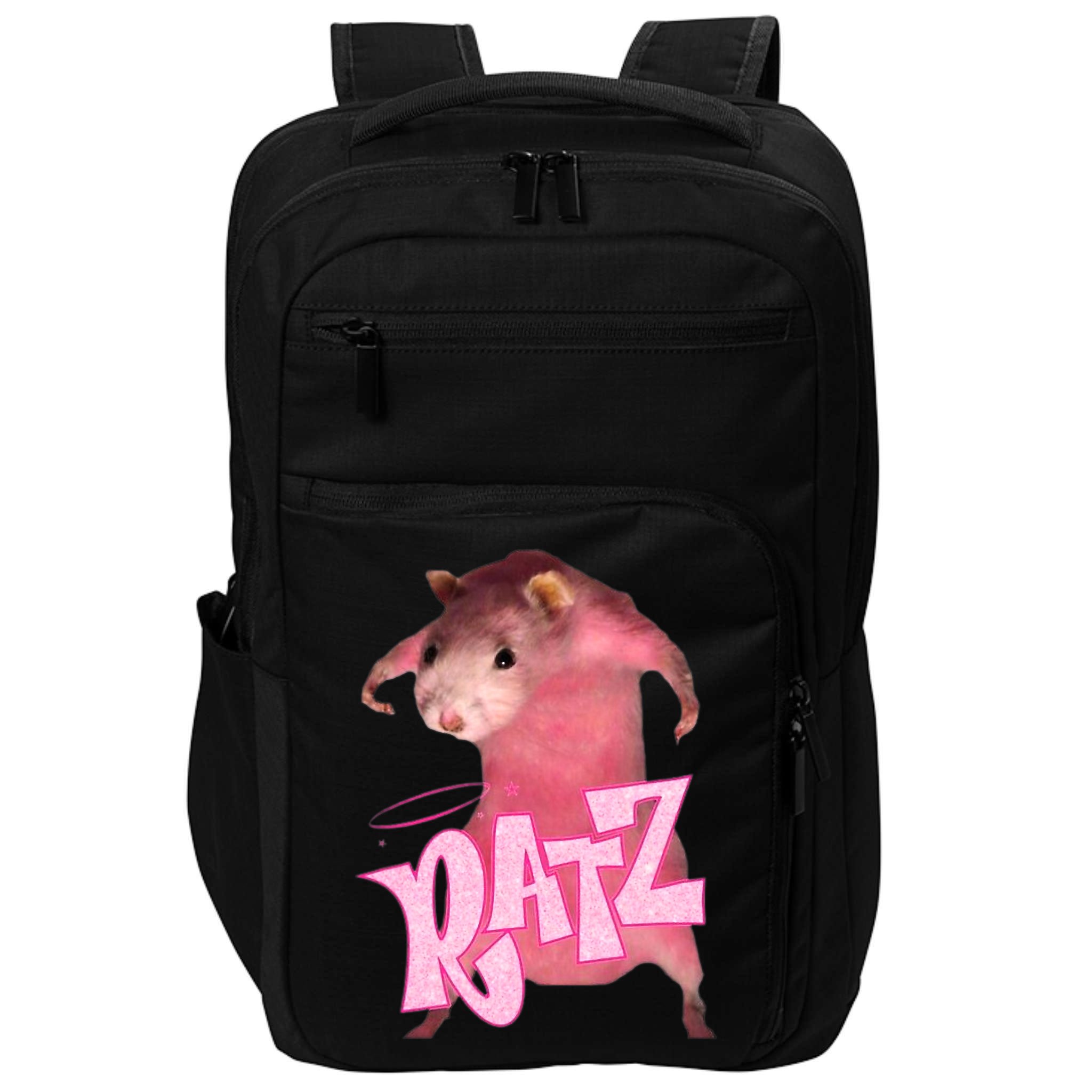 Ratz Funny Rat Funny Mouse Ratz Pink Ratz Mouse Meme Impact Tech Backpack