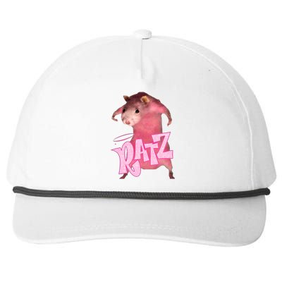 Ratz Funny Rat Funny Mouse Ratz Pink Ratz Mouse Meme Snapback Five-Panel Rope Hat