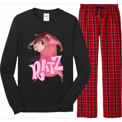 Ratz Funny Rat Funny Mouse Ratz Pink Ratz Mouse Meme Long Sleeve Pajama Set