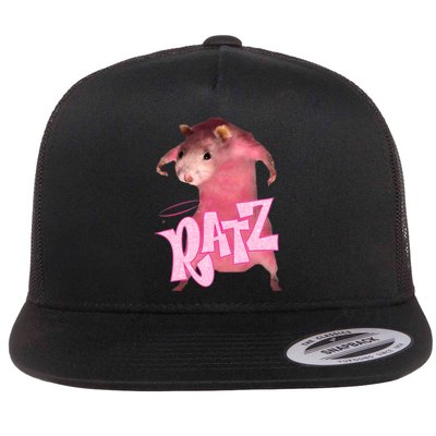 Ratz Funny Rat Funny Mouse Ratz Pink Ratz Mouse Meme Flat Bill Trucker Hat