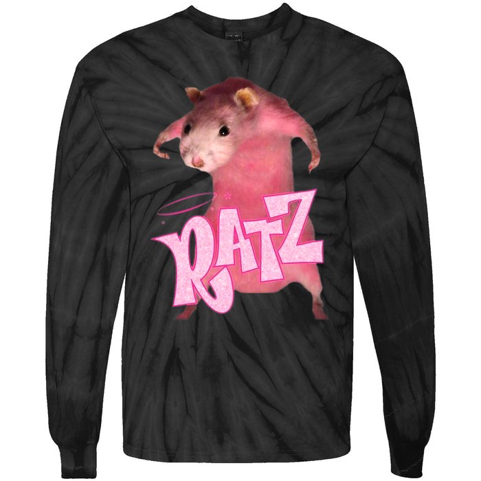 Ratz Funny Rat Funny Mouse Ratz Pink Ratz Mouse Meme Tie-Dye Long Sleeve Shirt