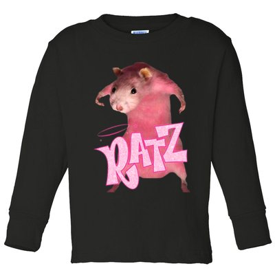 Ratz Funny Rat Funny Mouse Ratz Pink Ratz Mouse Meme Toddler Long Sleeve Shirt