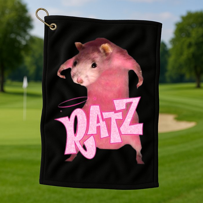 Ratz Funny Rat Funny Mouse Ratz Pink Ratz Mouse Meme Golf Towel